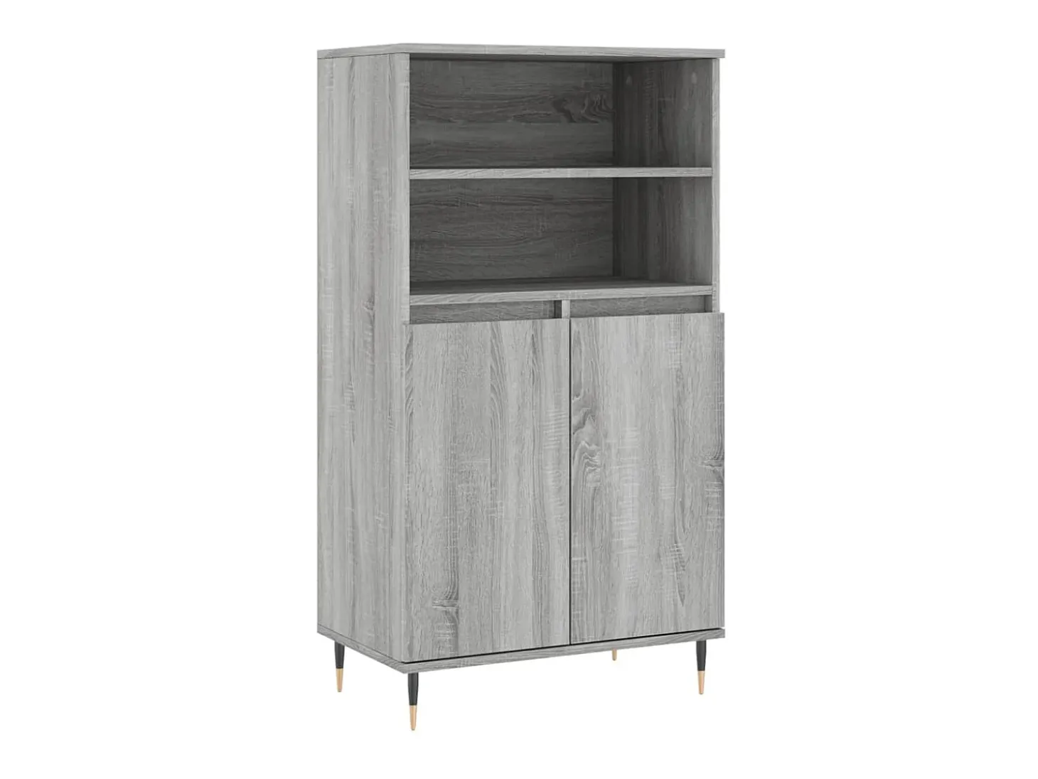 Aparador alto de madera contrachapada gris Sonoma 60x36x110 cm ES27809