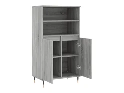Aparador alto de madera contrachapada gris Sonoma 60x36x110 cm ES27809