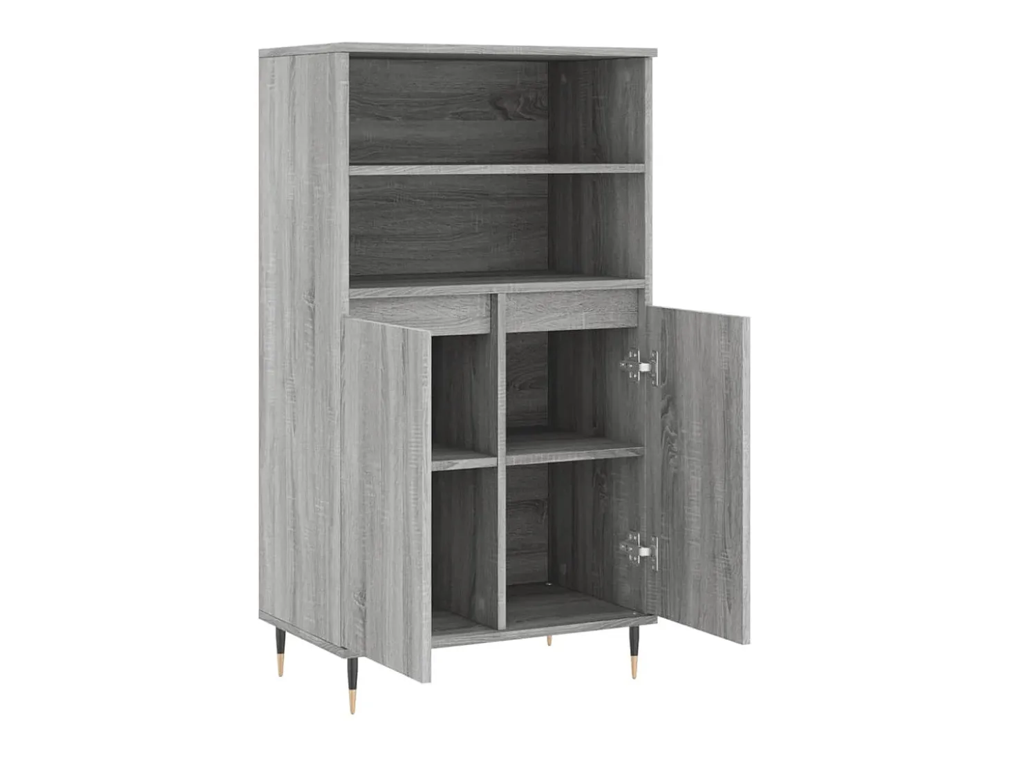 Aparador alto de madera contrachapada gris Sonoma 60x36x110 cm ES27809