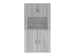 Aparador alto de madera contrachapada gris Sonoma