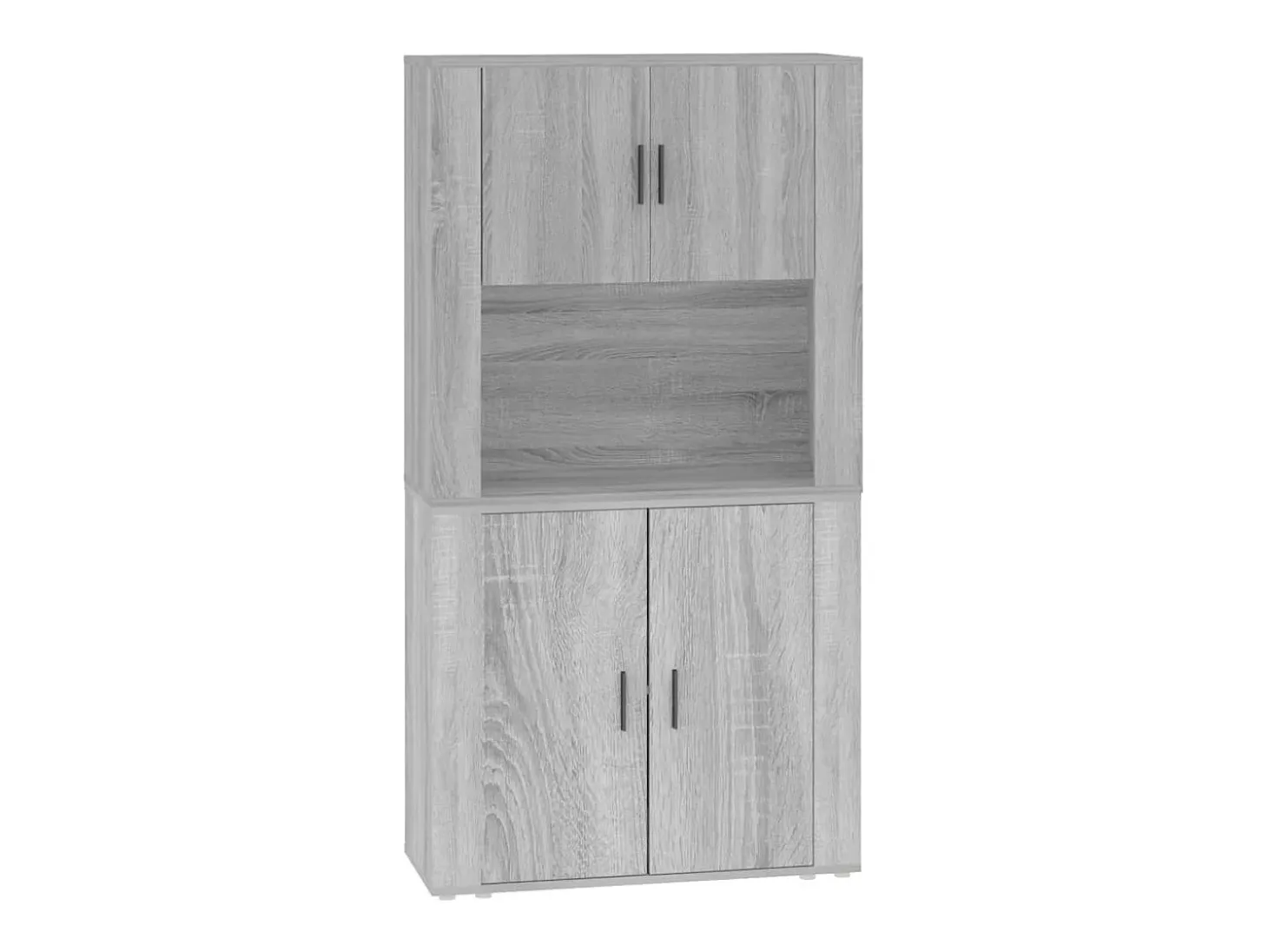 Aparador alto de madera contrachapada gris Sonoma