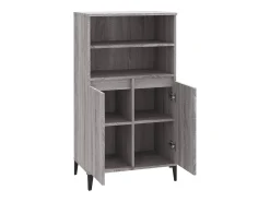 Aparador alto de madera contrachapada gris Sonoma 60x36x110 cm