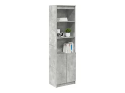 Aparador alto de madera de ingeniería gris hormigón 50x35x180cm
