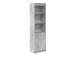 Aparador alto de madera de ingeniería gris hormigón 50x35x180cm
