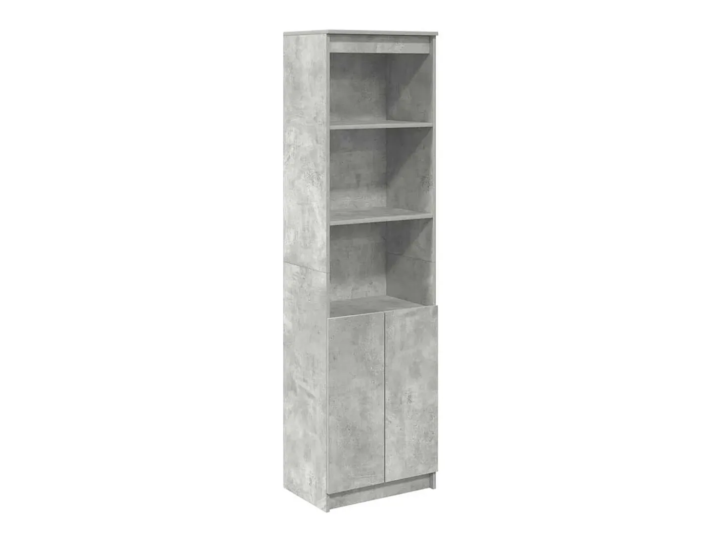 Aparador alto de madera de ingeniería gris hormigón 50x35x180cm