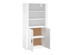 Aparador alto de madera de ingeniería blanca