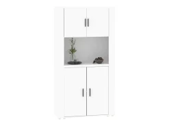 Aparador alto de madera de ingeniería blanca