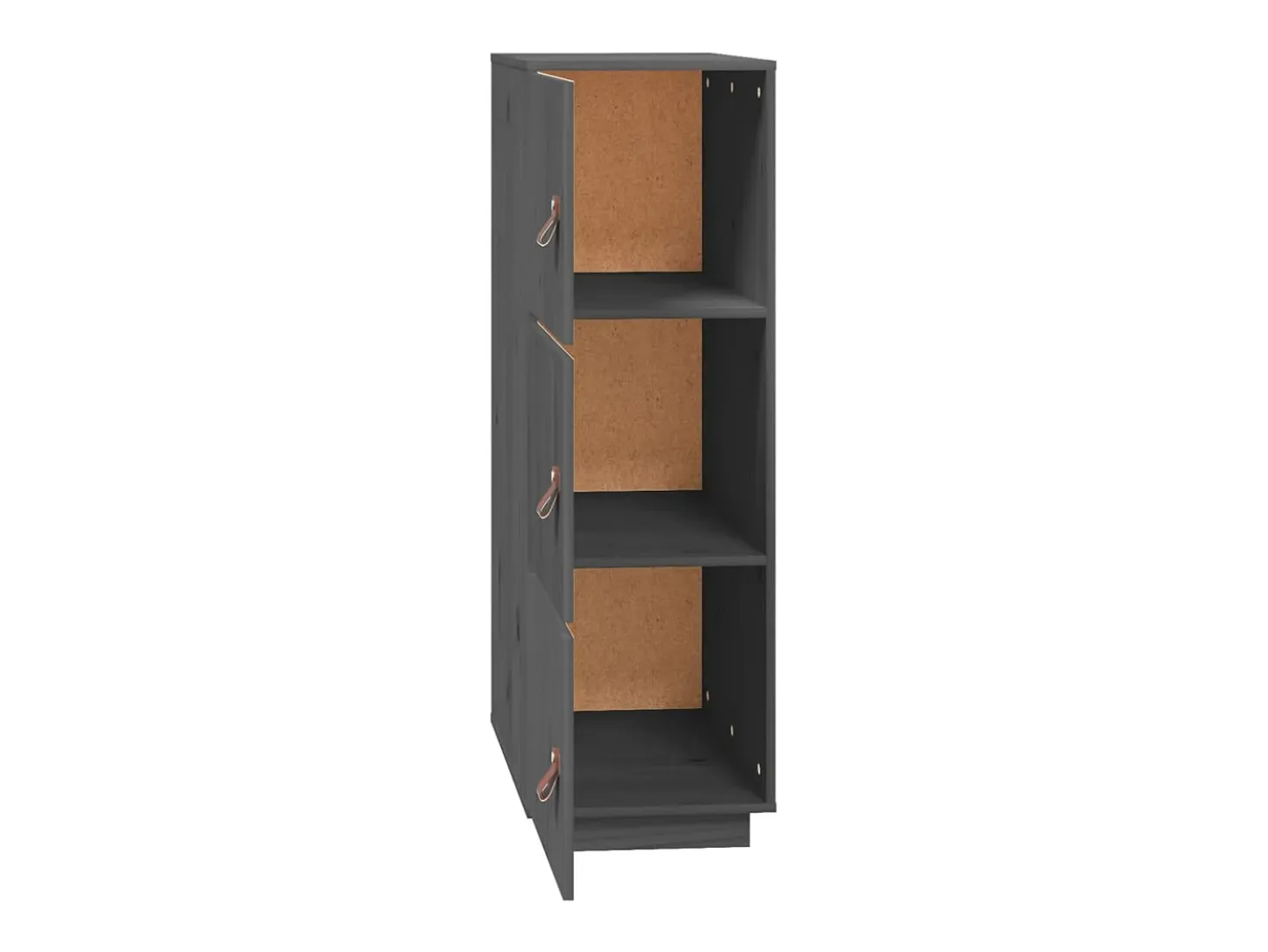 Aparador alto de madera maciza de pino gris 34x40x108,5 cm
