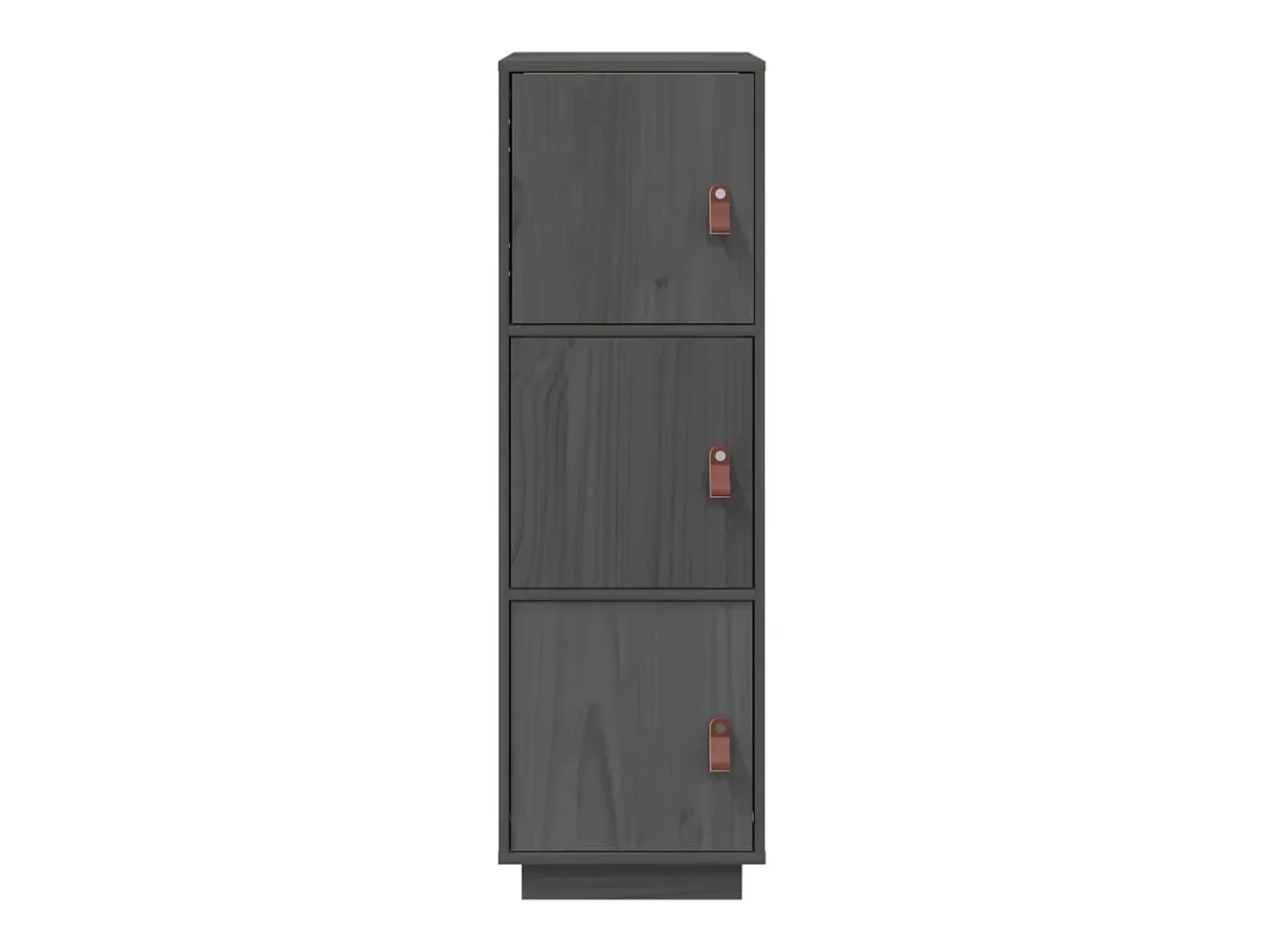 Aparador alto de madera maciza de pino gris 34x40x108,5 cm