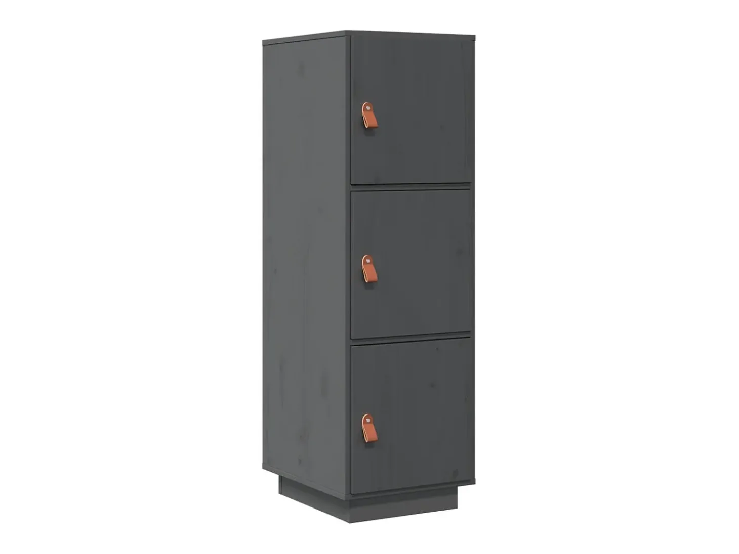 Aparador alto de madera maciza de pino gris 34x40x108,5 cm