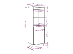 Aparador alto de madera maciza de pino 37x34x110 cm
