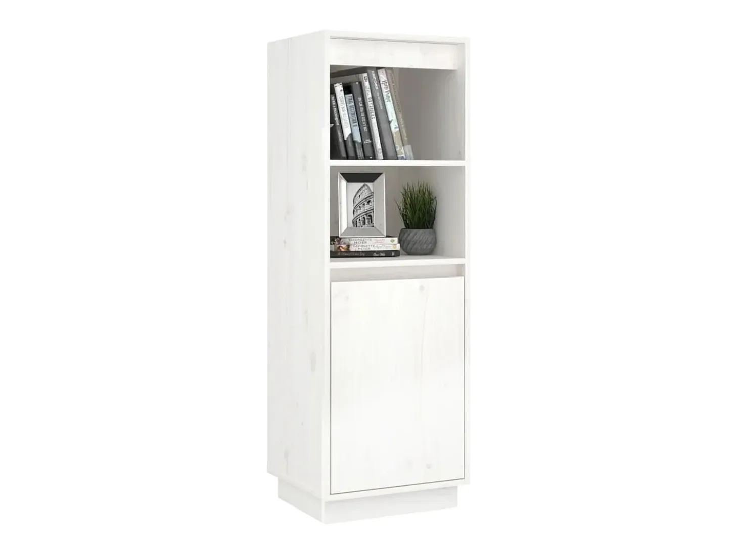 Aparador alto de madera maciza de pino banco 37x34x110 cm