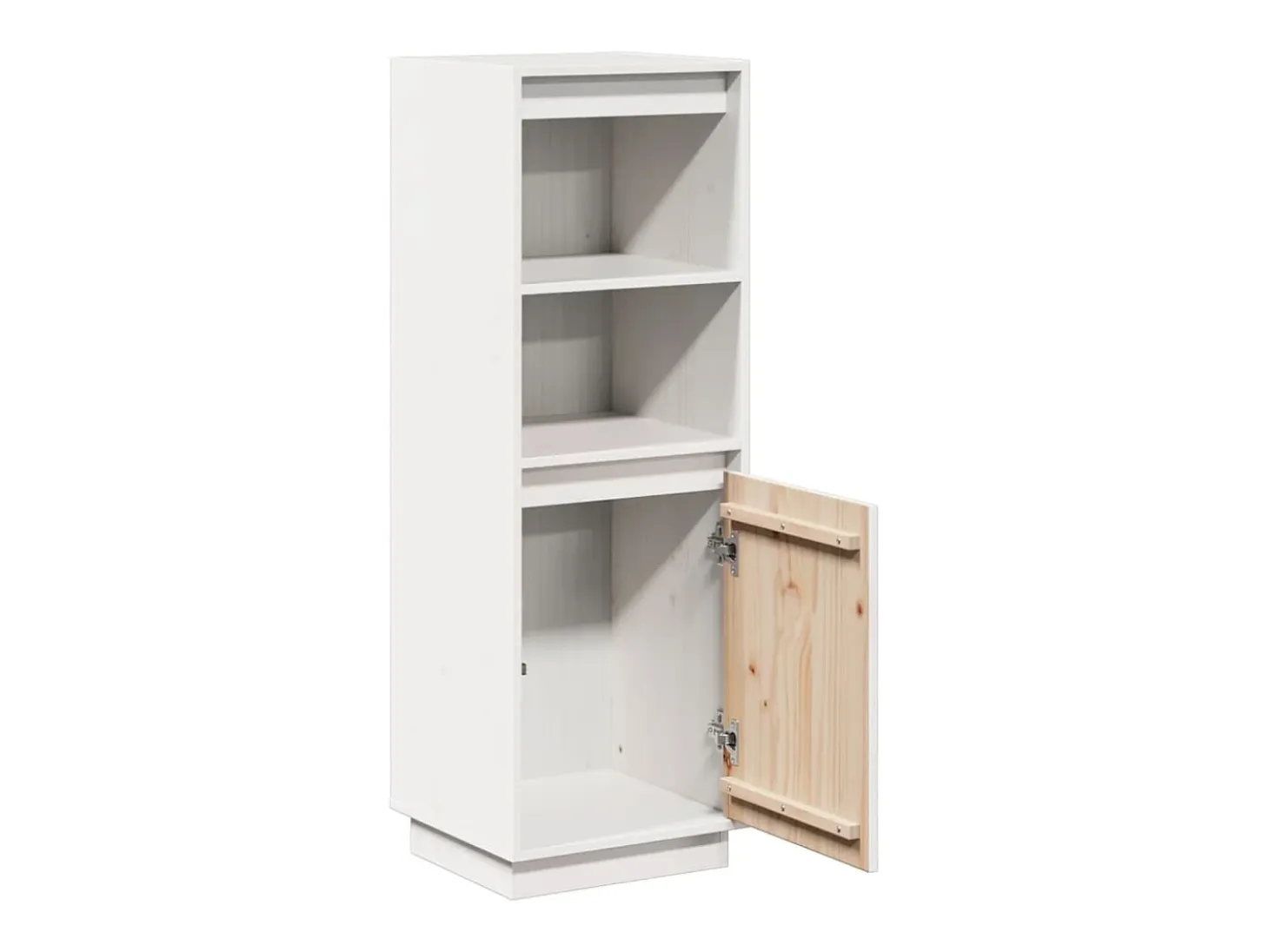 Aparador alto de madera maciza de pino banco 37x34x110 cm