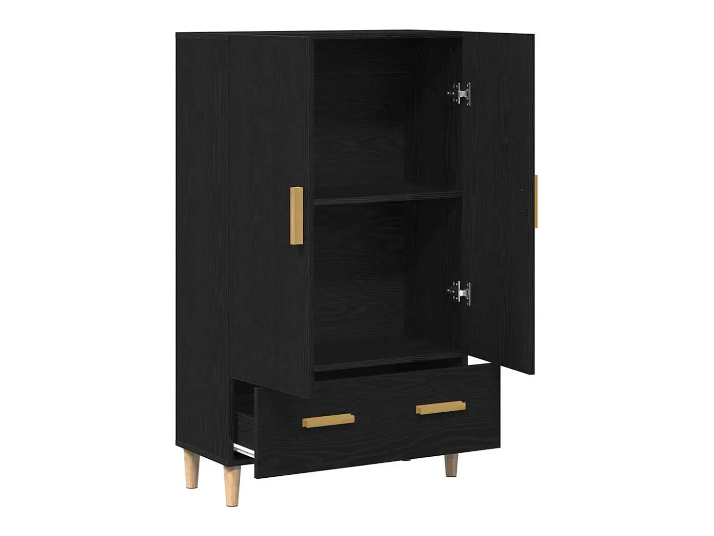 Aparador alto de roble negro, 70 x 31 x 115 cm, fabricado en madera de ingeniería