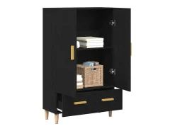 Aparador alto de roble negro, 70 x 31 x 115 cm, fabricado en madera de ingeniería