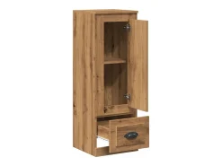 Aparador alto en madera de roble labrada artesanalmente 36x35,5x103,5 cm
