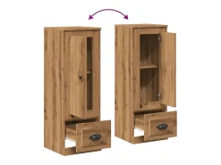 Aparador alto en madera de roble labrada artesanalmente 36x35,5x103,5 cm