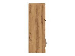 Aparador alto en madera de roble labrada artesanalmente 36x35,5x103,5 cm