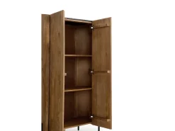Aparador alto forma elíptica 2 puertas madera maciza de mango