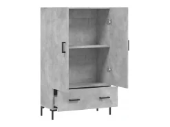 Aparador alto gris hormigón 69,5x31x115 cm madera de ingeniería