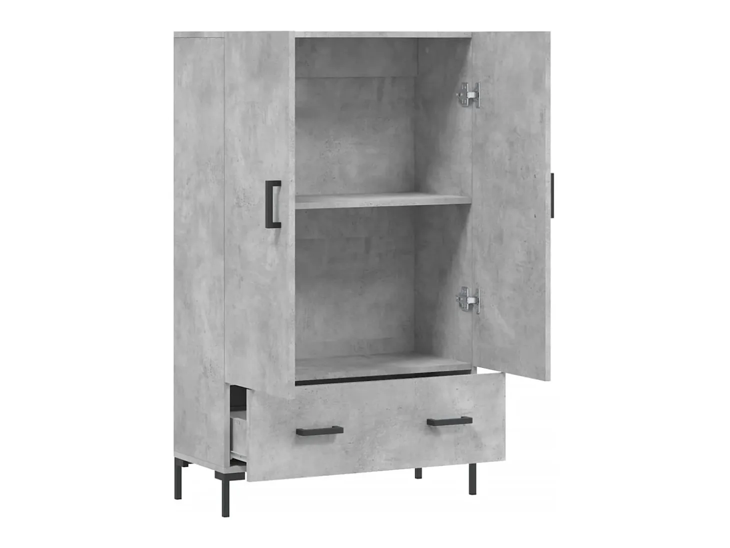 Aparador alto gris hormigón 69,5x31x115 cm madera de ingeniería