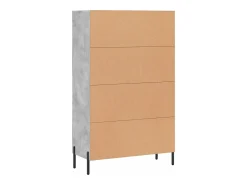 Aparador alto gris hormigón 69,5x31x115 cm madera de ingeniería