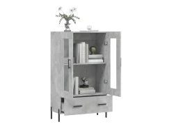 Aparador alto gris hormigón 69,5x31x115 cm madera de ingeniería