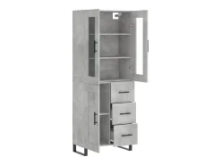 Aparador alto Gris hormigón 69,5x34x180 cm Madera de ingeniería