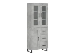 Aparador alto Gris hormigón 69,5x34x180 cm Madera de ingeniería