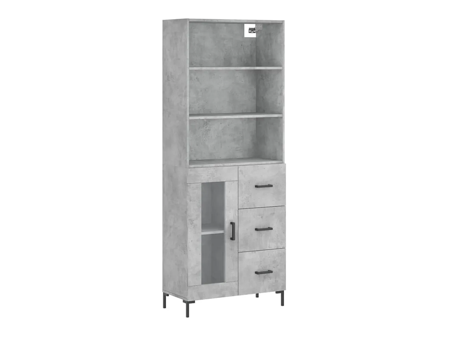 Aparador alto Gris hormigón 69,5x34x180 cm Madera de ingeniería