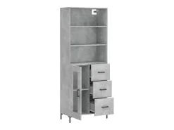 Aparador alto Gris hormigón 69,5x34x180 cm Madera de ingeniería