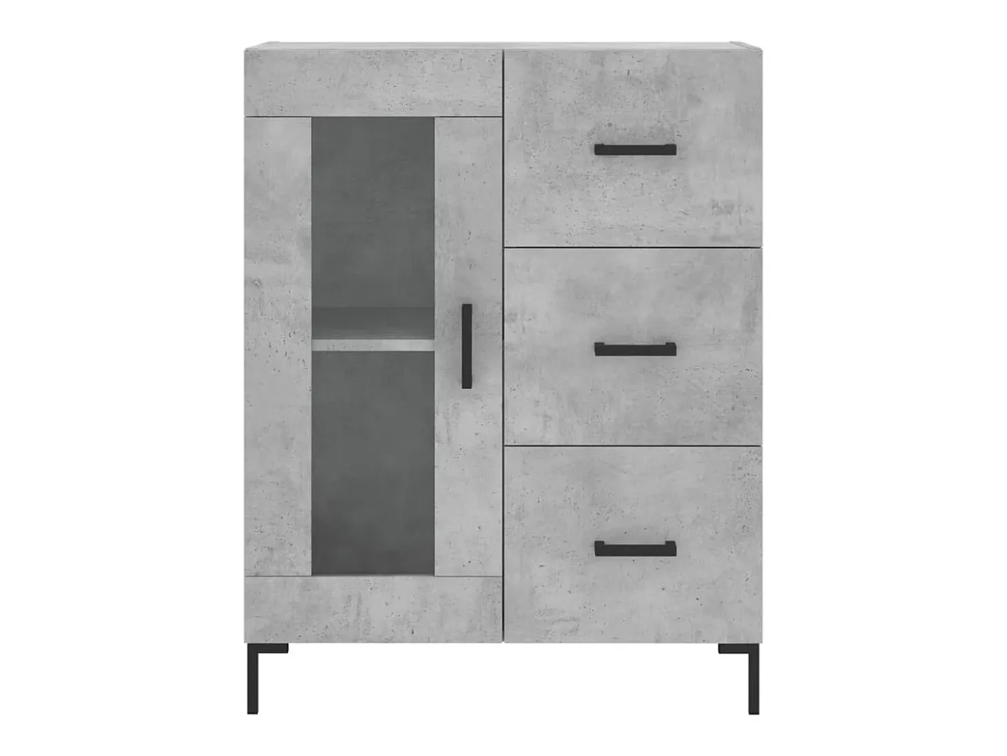 Aparador alto Gris hormigón 69,5x34x180 cm Madera de ingeniería