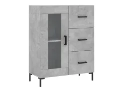 Aparador alto Gris hormigón 69,5x34x180 cm Madera de ingeniería