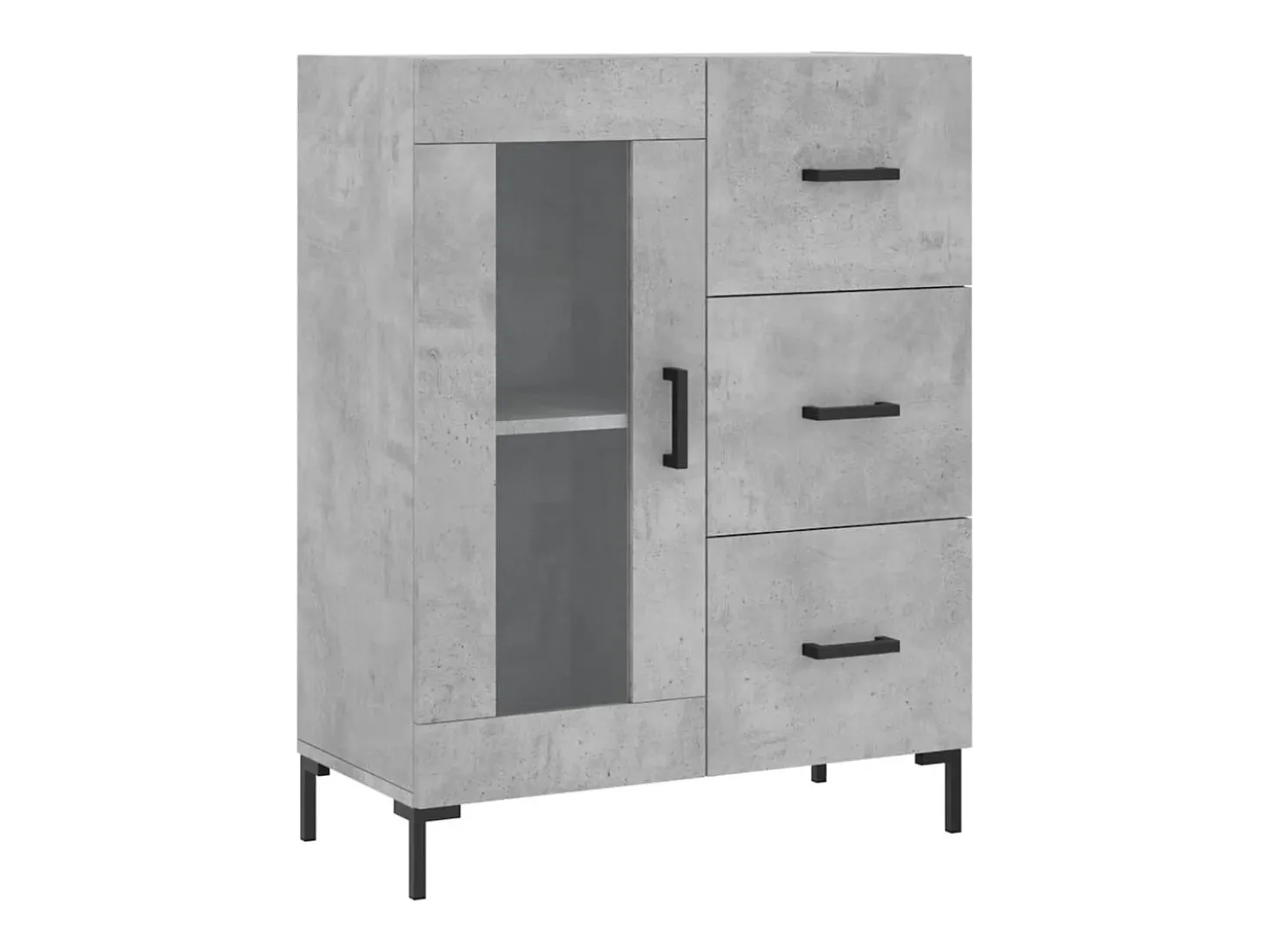Aparador alto Gris hormigón 69,5x34x180 cm Madera de ingeniería
