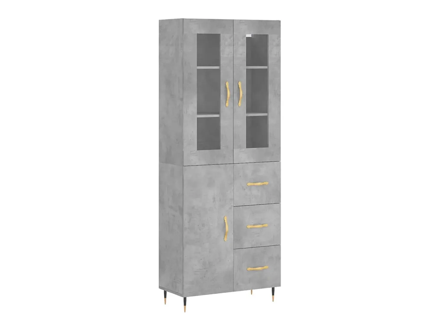 Aparador alto Gris hormigón 69,5x34x180 cm Madera de ingeniería