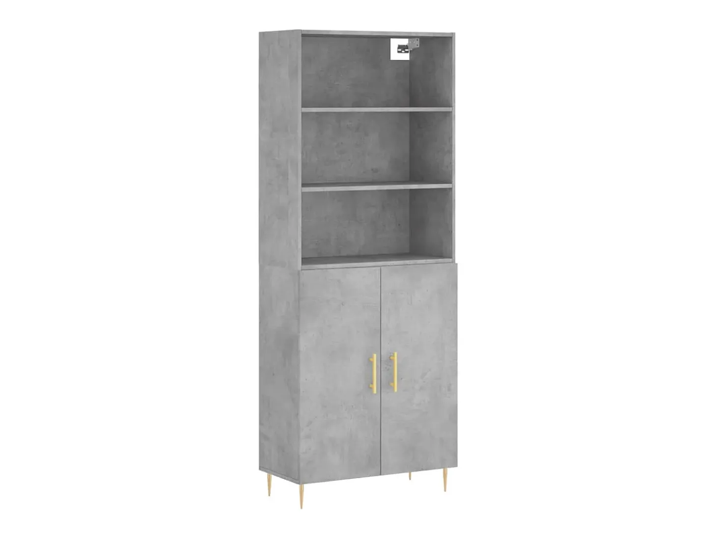 Aparador alto Gris hormigón 69,5x34x180 cm Madera de ingeniería