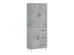 Aparador alto Gris hormigón 69,5x34x180 cm Madera de ingeniería