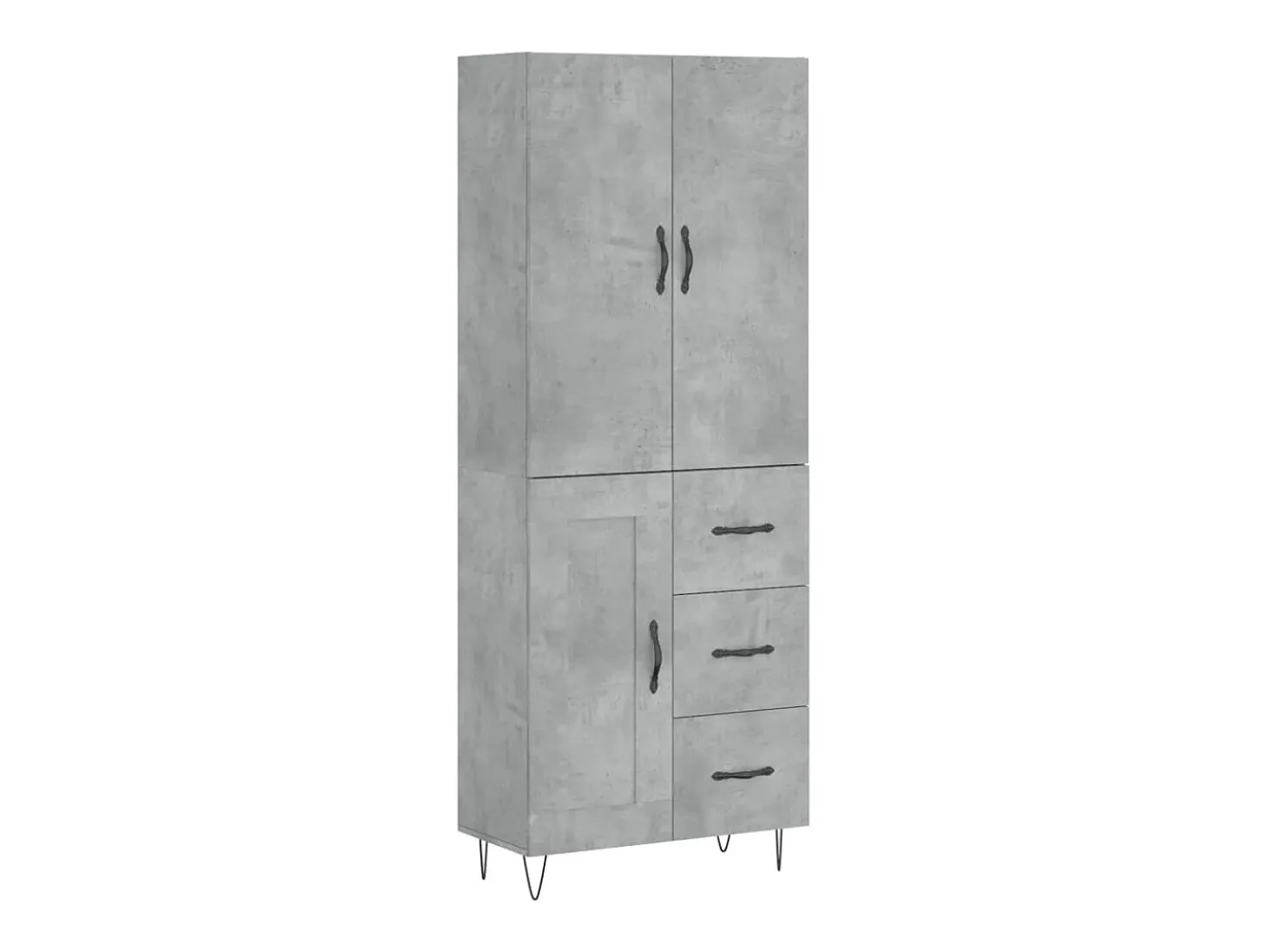 Aparador alto Gris hormigón 69,5x34x180 cm Madera de ingeniería
