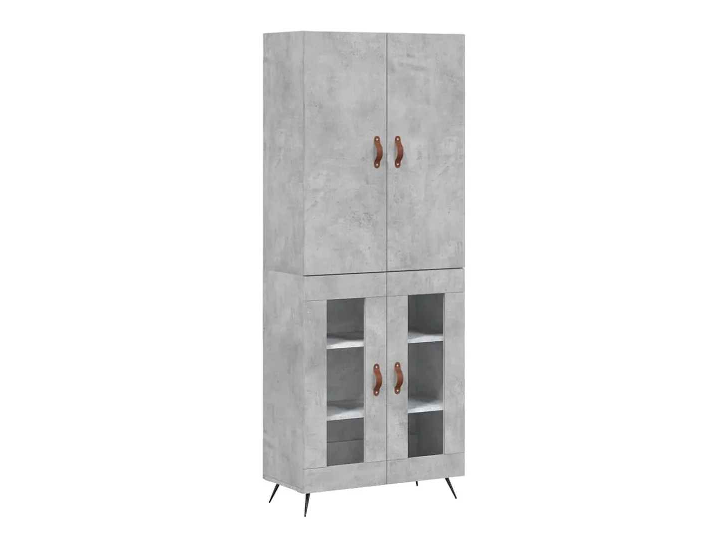 Aparador alto Gris hormigón 69,5x34x180 cm Madera de ingeniería