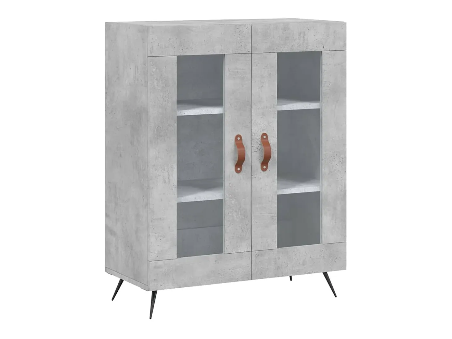 Aparador alto Gris hormigón 69,5x34x180 cm Madera de ingeniería