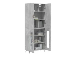 Aparador alto Gris hormigón 69,5x34x180 cm Madera de ingeniería