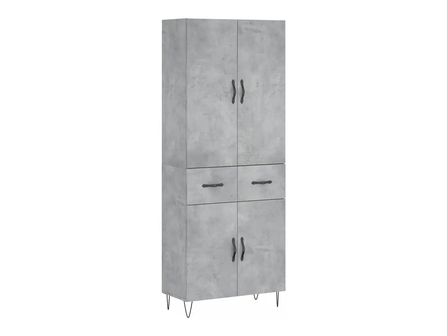 Aparador alto Gris hormigón 69,5x34x180 cm Madera de ingeniería