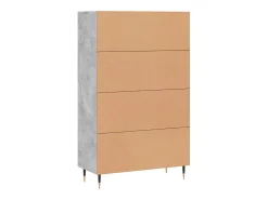 Aparador alto gris hormigón 69,5x31x115 cm madera de ingeniería
