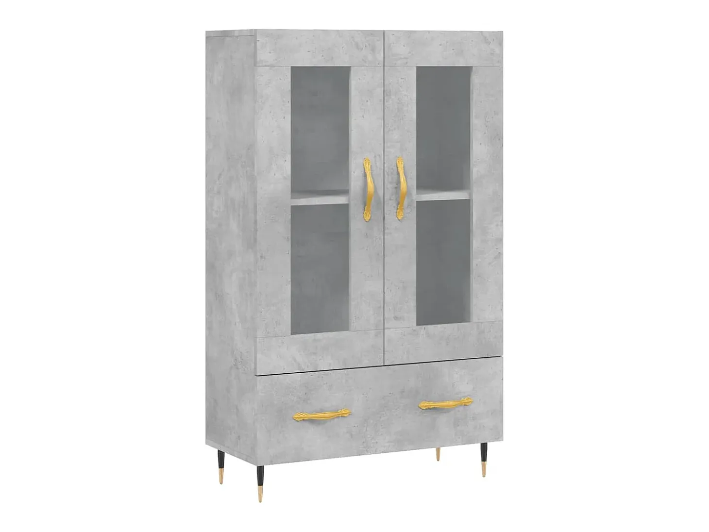 Aparador alto gris hormigón 69,5x31x115 cm madera de ingeniería