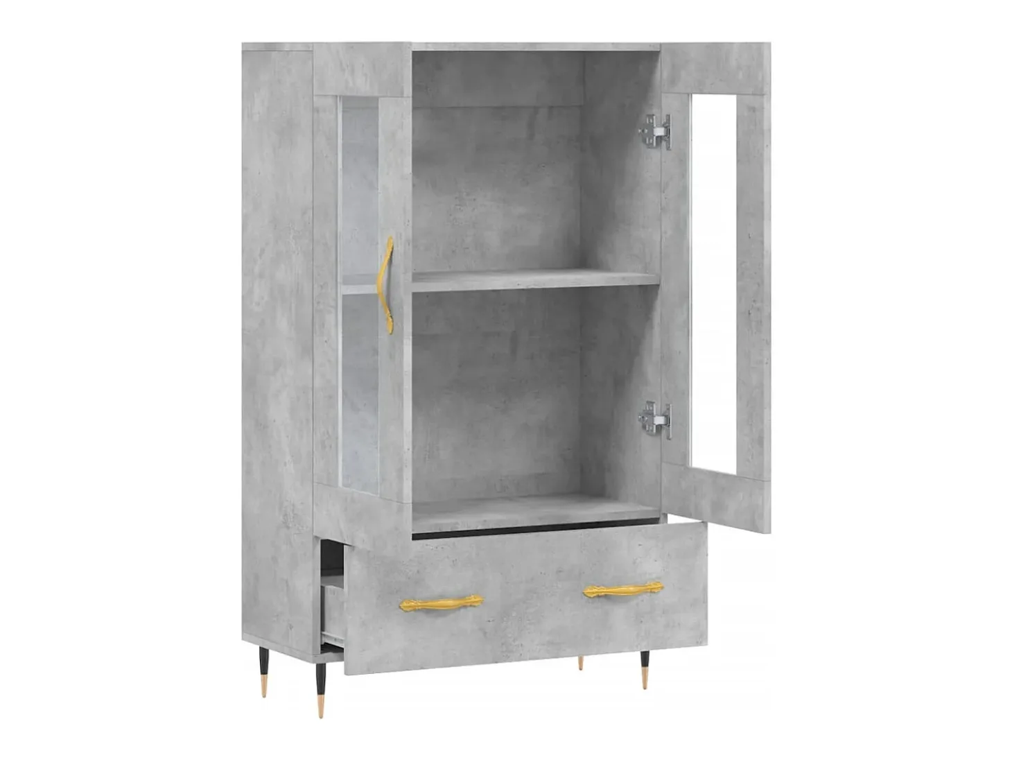 Aparador alto gris hormigón 69,5x31x115 cm madera de ingeniería