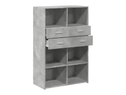 Aparador alto gris hormigón 80x42,5x124 cm madera de ingeniería