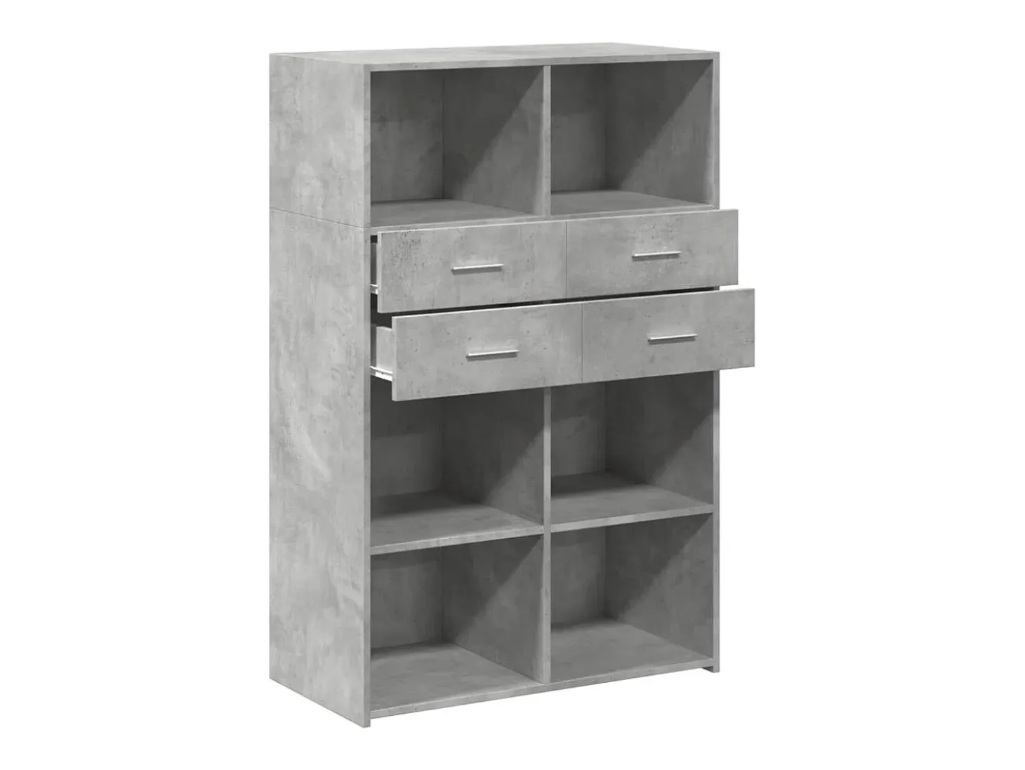 Aparador alto gris hormigón 80x42,5x124 cm madera de ingeniería