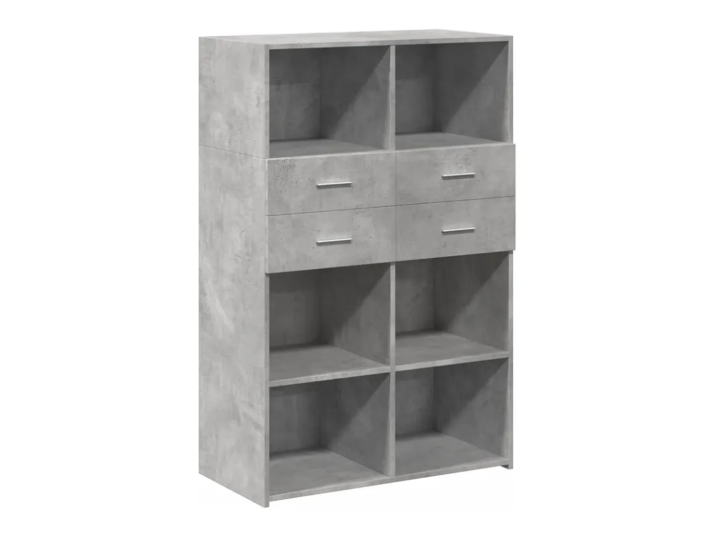 Aparador alto gris hormigón 80x42,5x124 cm madera de ingeniería