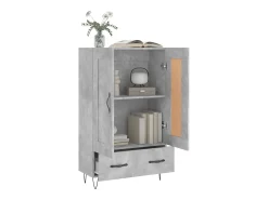 Aparador alto gris hormigón 69,5x31x115 cm madera de ingeniería