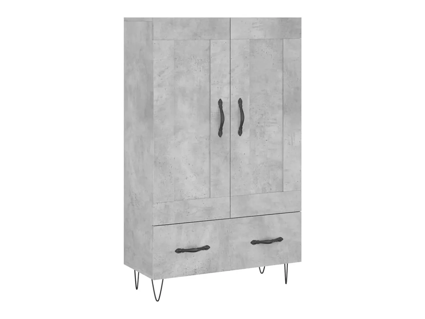 Aparador alto gris hormigón 69,5x31x115 cm madera de ingeniería